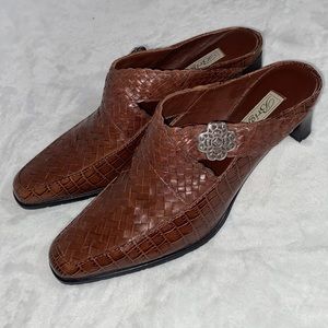 Brighton Women’s Leather Mule Shoes, Brown size 9.5M